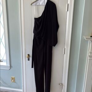 Halston Heritage Black One-Shoulder Jumpsuit